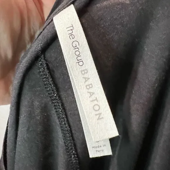 Aritzia The Group by Babaton Scoop Neck Black Long Sleeve Top Size Large - Picture 6 of 7